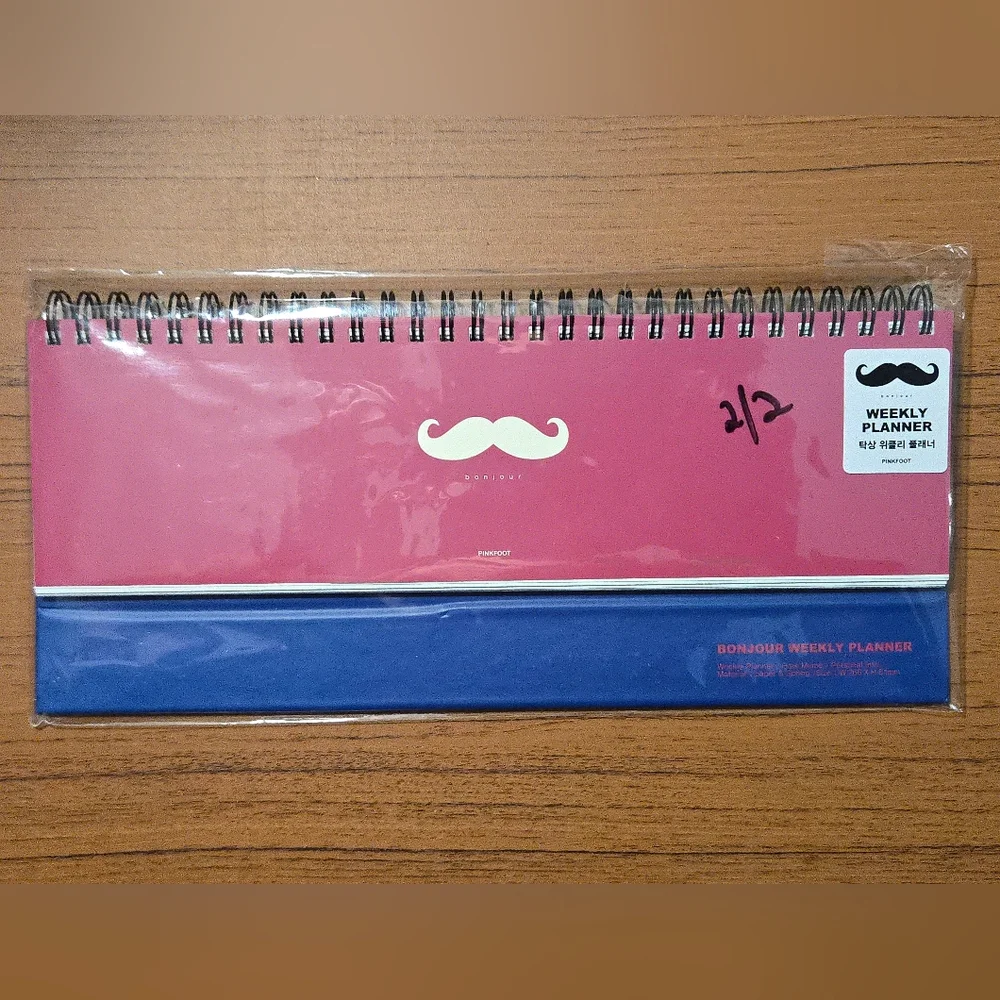 PinkFoot Bonjour Mustache Weekly Planner - Korean Stationary